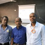 Boris Vigne aux côtés du président Nassor Mohamed et du directeur Lahadji Abdou